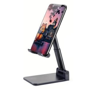 Adjustable Fold-Down Desktop Phone and Tablet Stand, Universal Holder for iPhone iPad