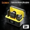 Basix Wireless Lapel Microphone Lavalier Tie Dual Mic Condenser Double TYPE-C Android Phones IPhone IOS Adapter