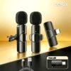 Basix Wireless Lavalier Microphone for iPhone Android USB-C Microphone with Noise Reduction for Live Streaming Interviews mini mic