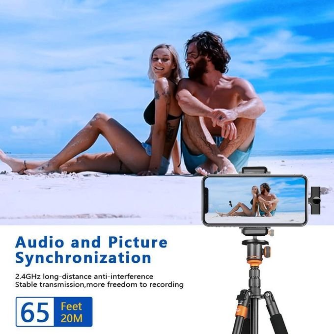 Basix Wireless Lavalier Microphone for iPhone Android USB-C Microphone with Noise Reduction for Live Streaming Interviews mini mic