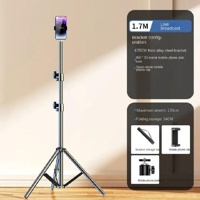 Cellphone Holder Iron Pipe Wireless Selfie Stick Tripod Stand Mounts & Stands