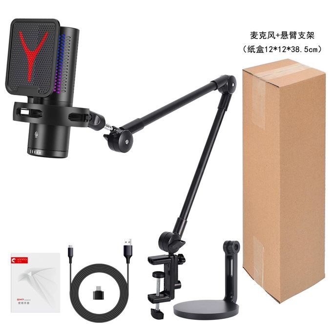 Content Creation RGB Colors Changing USB/USB C Condenser Microphone For Podcast Recording, PC Computer Gaming Streaming Mic With RGB Light, Reverb Effects, Headphones Jack,...