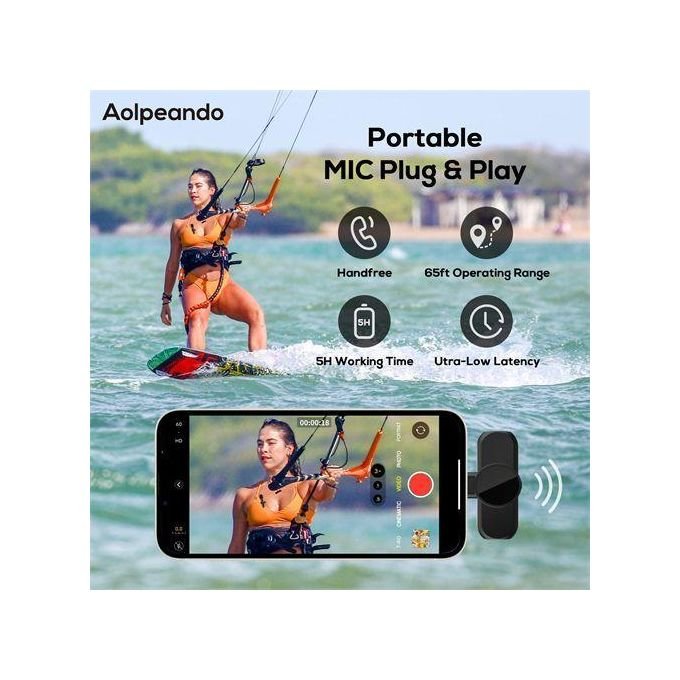 Dual Wireless Lavalier Microphone Lavalier Microphone Supports TYPE-C Mobile Phone IOS Adapter
