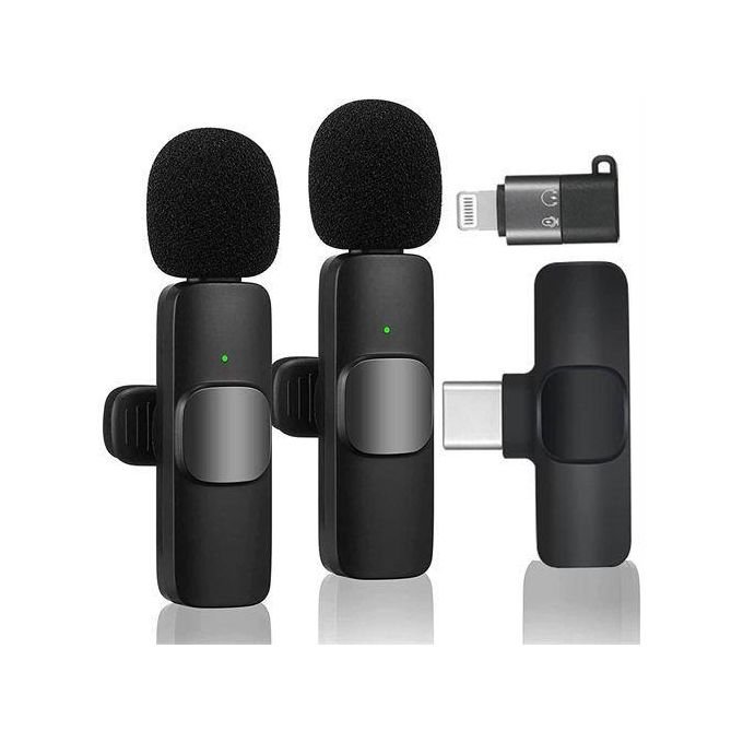 Dual Wireless Lavalier Microphone Lavalier Microphone Supports TYPE-C Mobile Phone IOS Adapter