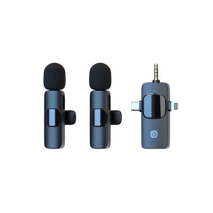 Dual Wireless Lavalier Microphone TYPE-C Android Phones IPhone + IOS Adapter