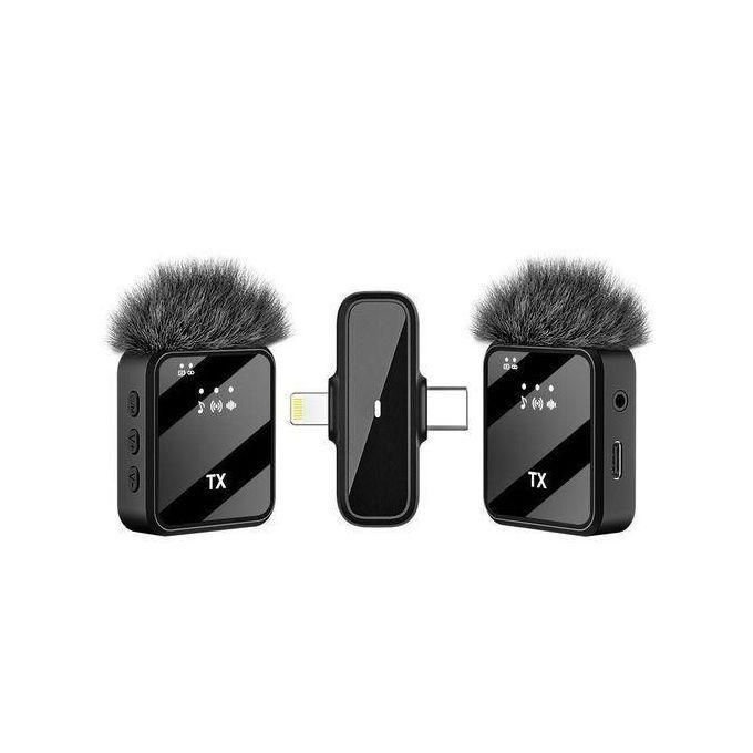 F11-2 DOUBLE NOISE CANCELLING WIRELESS LAVALIER MICROPHONE FOR IPHONE AND TYPE C