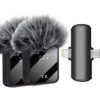 F11-2 DOUBLE NOISE CANCELLING WIRELESS LAVALIER MICROPHONE FOR IPHONE AND TYPE C