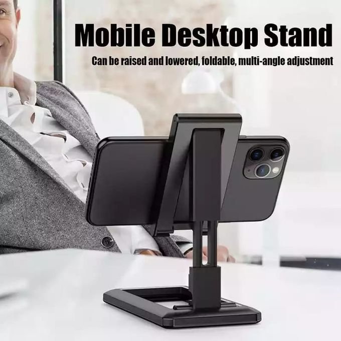 Foldable Mobile Phone Holder And Tablet Stand-Black