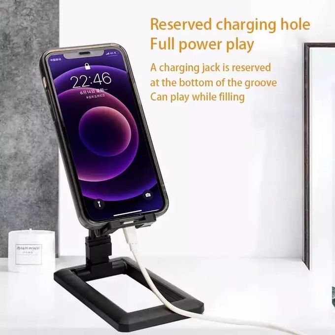 Foldable Mobile Phone Holder And Tablet Stand-Black