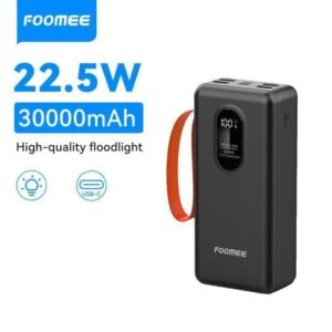 FOOMEE AF32 30000mAh 22.5w Type-C Fast Charging Power Bank with Built-in Strap and Flashlight