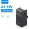 FOOMEE AF60 60000mAh 22.5w Fast Charging Power Bank with Flashlight, Type-C, Built-in Strap