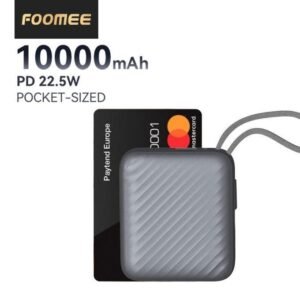 FOOMEE FOOMEE 10000mAh S Series Power Bank, 22.5W Fast Charging With Built-In USB-C Cable and Built-In lightning Cable