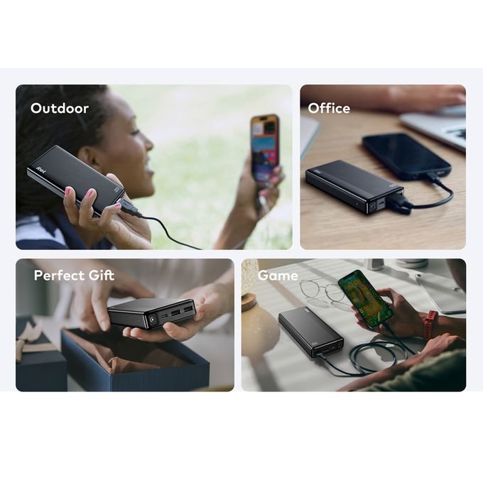 itel 20000mAh 12W Torch Power Bank + Free Fast Type-C Charger