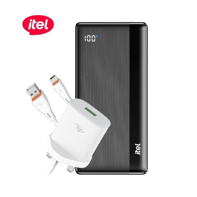 itel 20000mAh 12W Torch Power Bank + Free Fast Type-C Charger