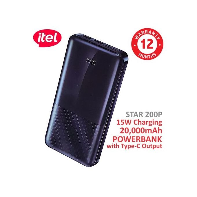 itel 20000mAh 15W Fast Charging Type-C Output Star200P Power Bank