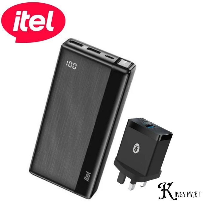 itel 20000mAh Power-Pulse B1160 12W Fast Charging Type-C Input & Output Power-Bank + Free 12W Fast Charger