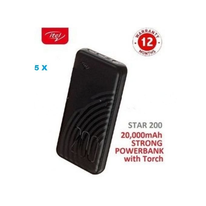 itel 5PCS Of 20000mAh Fast Charging STAR 200 Power Bank