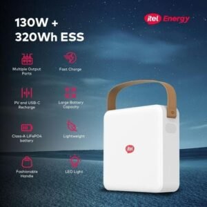 itel Power-GO 320Wh 100000mAhh LiFePO4 Battery 130W Super-Fast Charging Power Bank IESS-320T