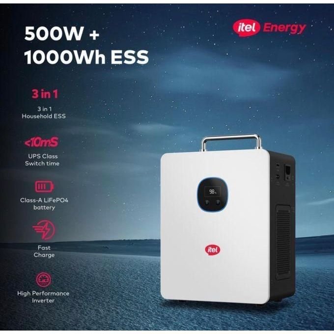 itel Power Tank 500W Inverter + 1kWh LiFePO4 Battery All-in-One Solar Power Station+ free gift inside