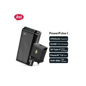 itel PowerPulse B1481 27000mAh PowerBank + 18W QC Fast Charger