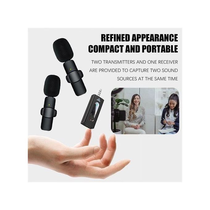 K35 3.5mm Wireless Microphone (dual Microphone)