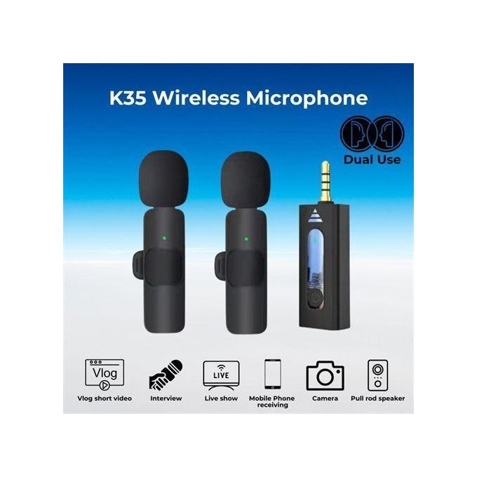 K35 3.5mm Wireless Microphone (dual Microphone)
