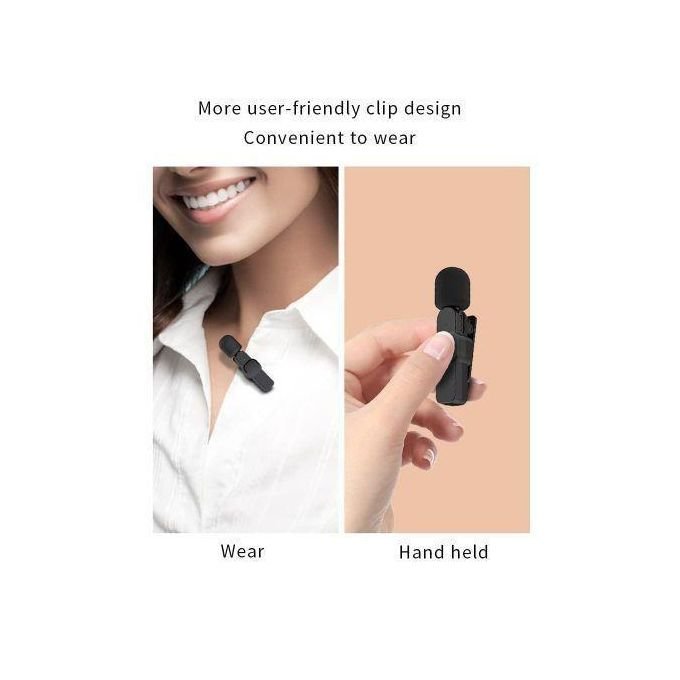 K9 Double Wireless Lapel Microphone Tie Mic TYPE-C Phones Android IPhone + IOS Adapter