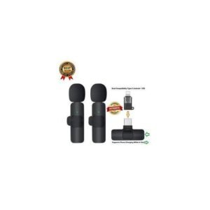 K9 Double Wireless Lapel Microphone Tie Mic TYPE-C Phones Android IPhone + IOS Adapter