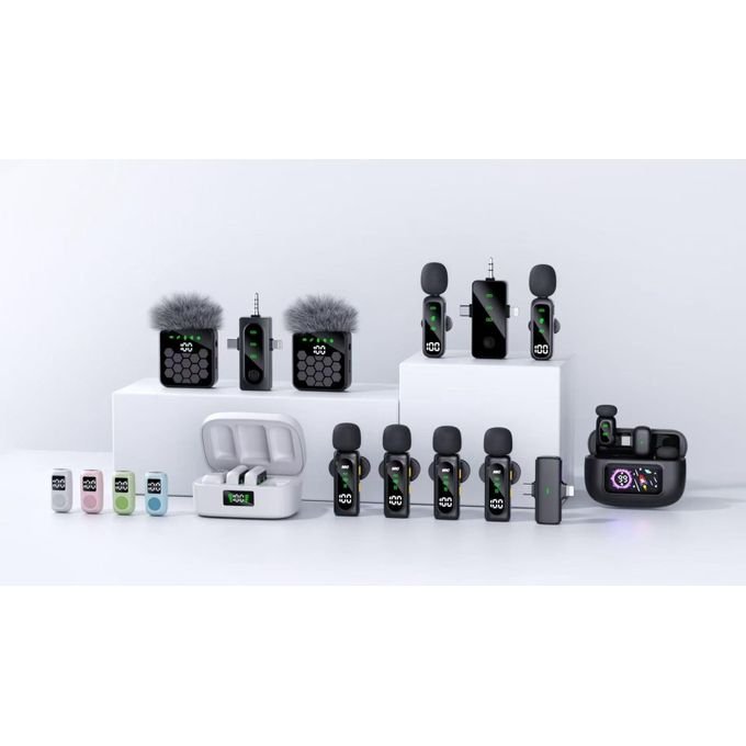 Lapel 3 in 1 Dual Wireless Microphone for Type C Android, Camera, Laptop and iPhone Noise cancelling