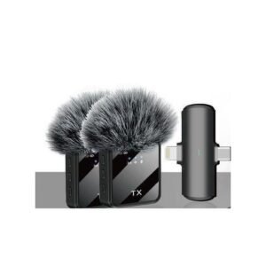 Lapel F15-2 DOUBLE NOISE CANCELLING WIRELESS MICROPHONE FOR IPHONE AND TYPE C