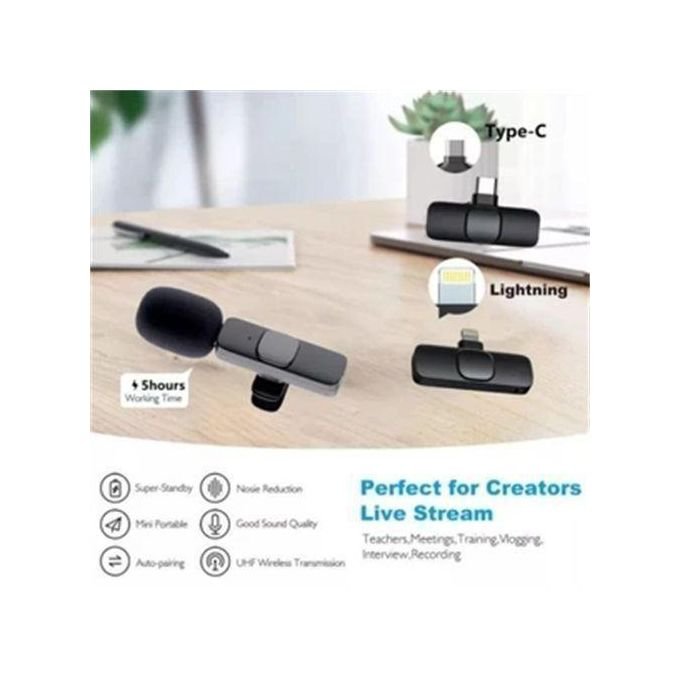 Mini Wireless Tie Microphone Lavalier Microphone For Iphone Android Mobile Phones