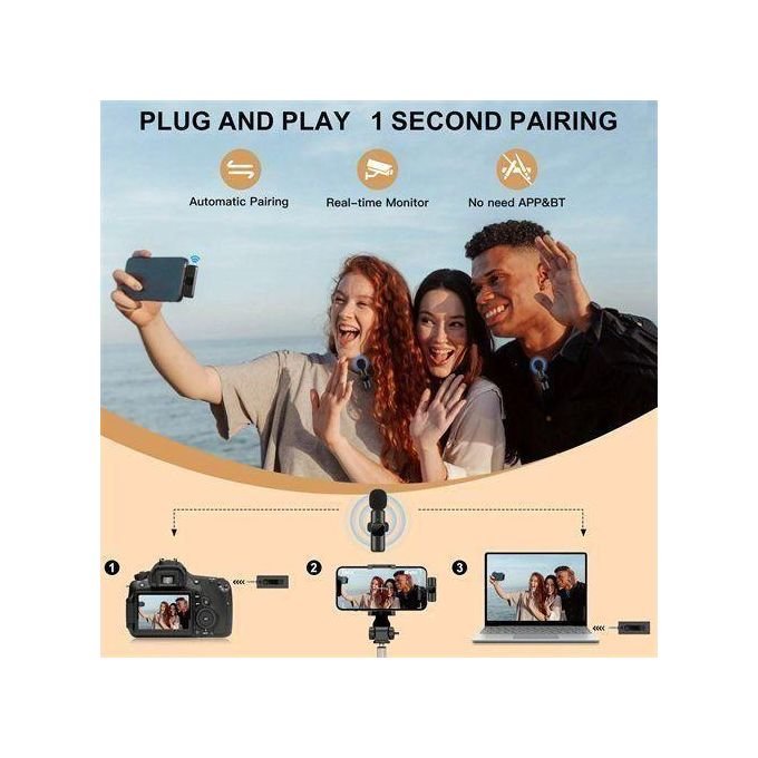 Mini Wireless Tie Microphone Lavalier Microphone For Iphone Android Mobile Phones