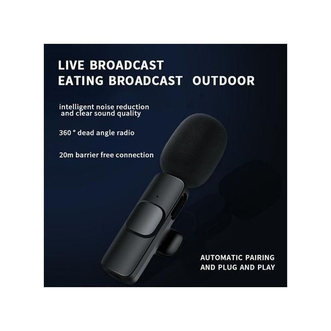 Mini Wireless Tie Microphone Lavalier Microphone For Iphone Android Mobile Phones