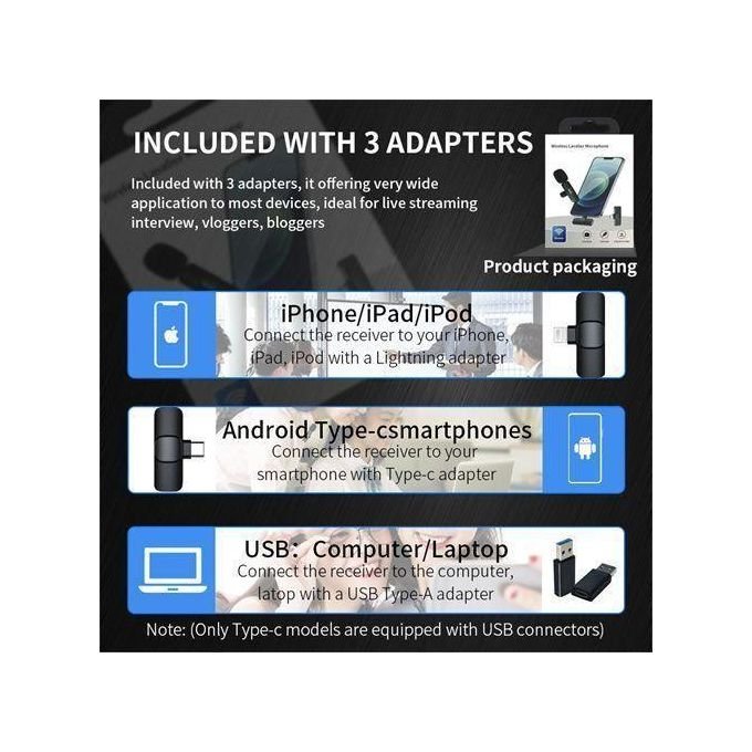 Mini Wireless Tie Microphone Lavalier Microphone For Iphone Android Mobile Phones