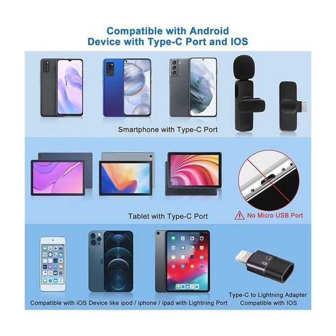 Mini Wireless Tie Microphone Lavalier Microphone For Iphone Android Mobile Phones