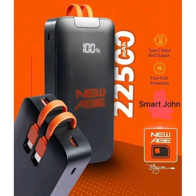 New Age 22500mAhh quality Power Bank With In-built Cables-(J175-20K)