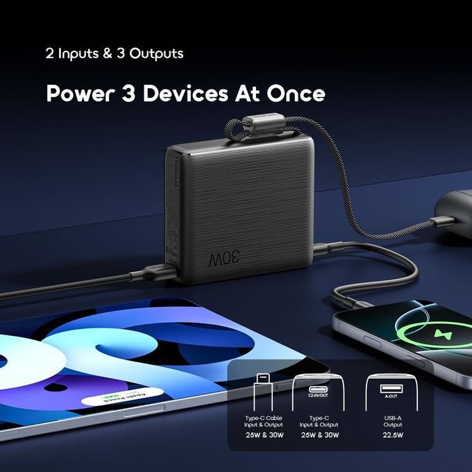 Oraimo PowerNova L21 Power Bank 20000mAh 30W Fast Charging Built-In Cable