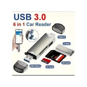 Otg 6 in 1 Card Reader Type-C Micro USB Portable SD Memory For Type-C, Android Phone Or PC - Flash Drive High-Speed 5Gbps Data Transfer, Type-C & Micro USB Interfaces - SD, TF,...