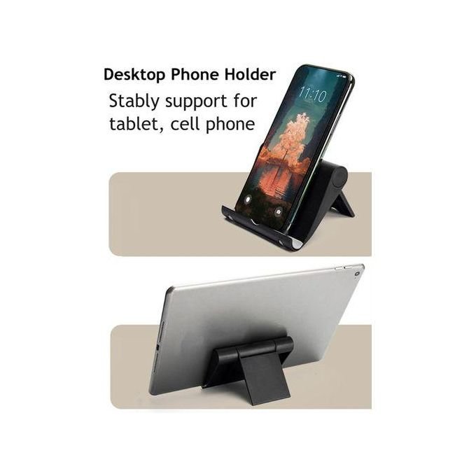 Phone Stand Foldable Mobile Phone Holder And Tablet Stand -Black