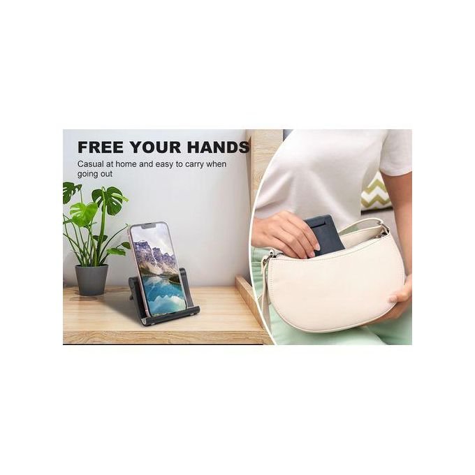 Phone Stand Foldable Mobile Phone Holder And Tablet Stand -Black