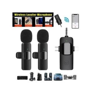 Professional 4-in-1 wireless lavalier microphone for iPhone Android 3.5mm live recording and noise reduction, suitable for YouTube TikTok live streaming