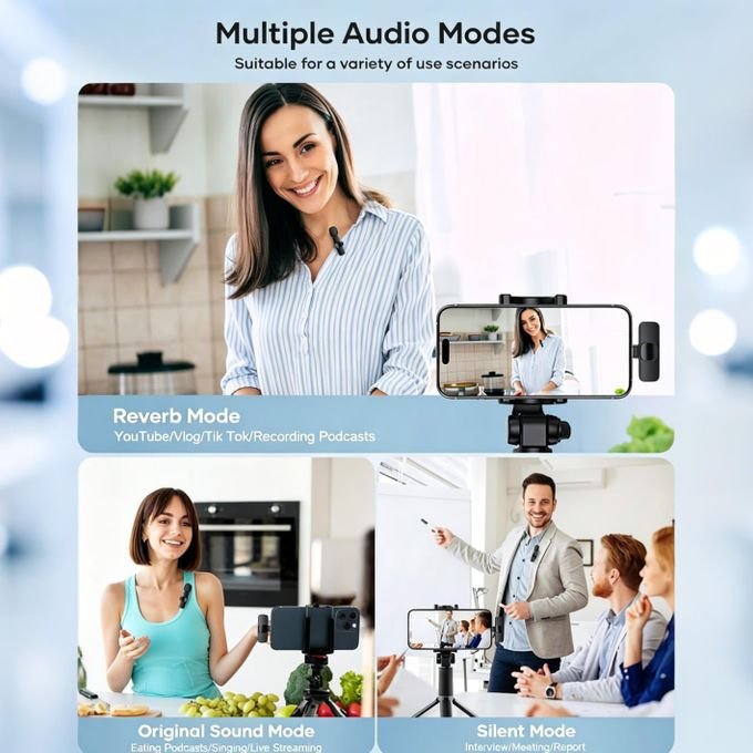 Single Type-C Wireless Lapel Microphone, Omnidirectional Clip-on Mic with iPhone/Android Adapter for Content Creation, Vlogging, and Recording