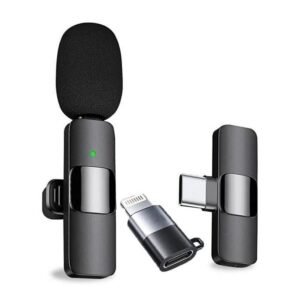 Single Type-C Wireless Lapel Microphone, Omnidirectional Clip-on Mic with iPhone/Android Adapter for Content Creation, Vlogging, and Recording