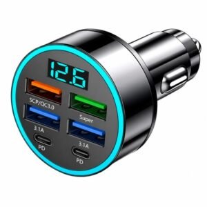 Super-fast charging car charger 150W 66W 6-port USB interface