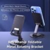 Universal Metal Telescopic, Height-Adjustable, Rotatable and Foldable Stand for Mobile Phones and Tablets