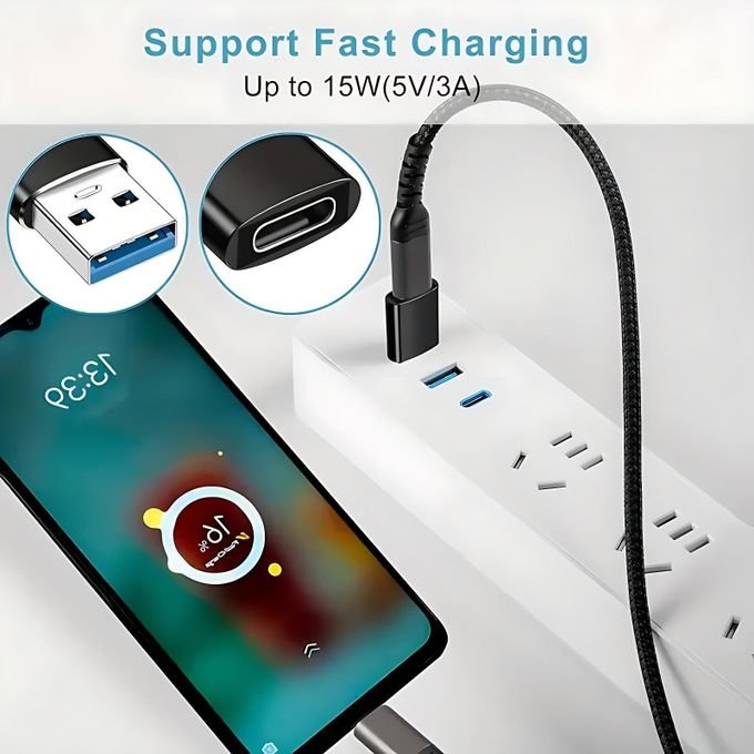 USB To USB C Adapter&Type C Male To 3.0 Female Charger-2PCS/SET