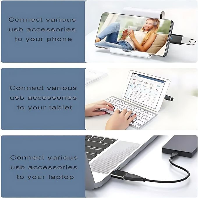 USB To USB C Adapter&Type C Male To 3.0 Female Charger-2PCS/SET