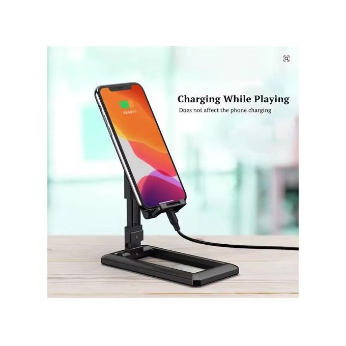 v2 Portable Adjustable Phone Holder For IPhone, Android Phones- Black