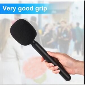 Wireless Microphone Handheld Stick, Mobile Phone Recording Handle with Wind shield, High Quality Thickened Black Microphone Foam Wind Shield, for Vlog Live Streaming Mobile...