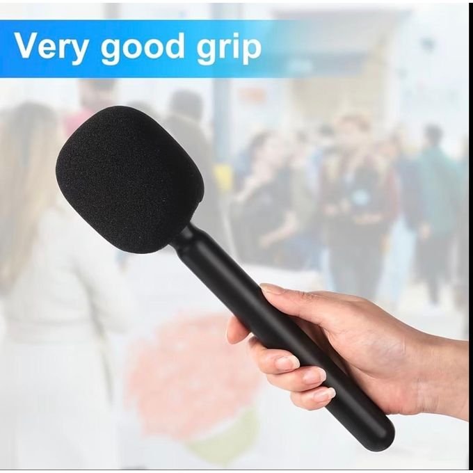 Wireless Microphone Handheld Stick, Mobile Phone Recording Handle with Wind shield, High Quality Thickened Black Microphone Foam Wind Shield, for Vlog Live Streaming Mobile...